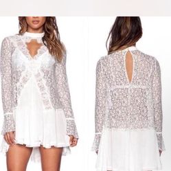 Free People Tell Tale Lace Tunic Dress