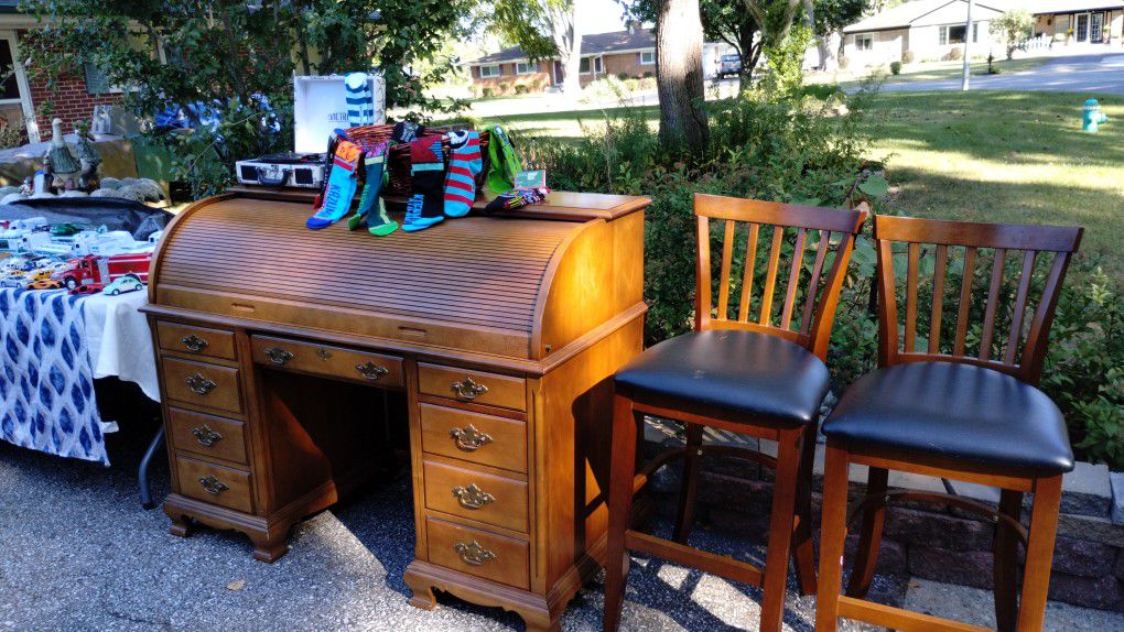 Jasper Oak Roll Top Desk Vintage