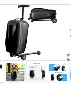 NEW TABU 21" Scooter Suitcase For Kid & Adult, Ride On Scooter Luggage, Black
