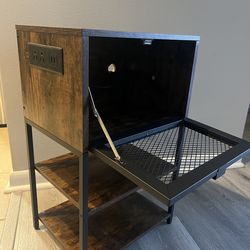 Side table/ night stand with charing ports - like new