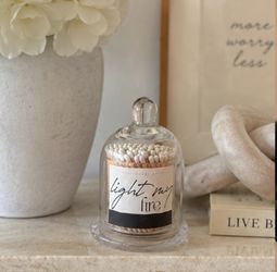 Apothecary Guild “Light My Fire” Glass Match Cloche – Decorative Matches