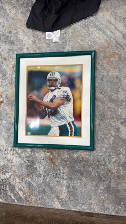 NFL Dan Marino signed frame official from 1980s