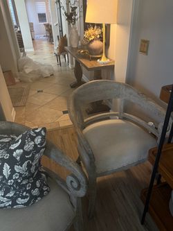 Accent Arm Chairs - Wood - Gray - solid- Expensive