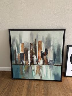 Multi colored canvas with frame