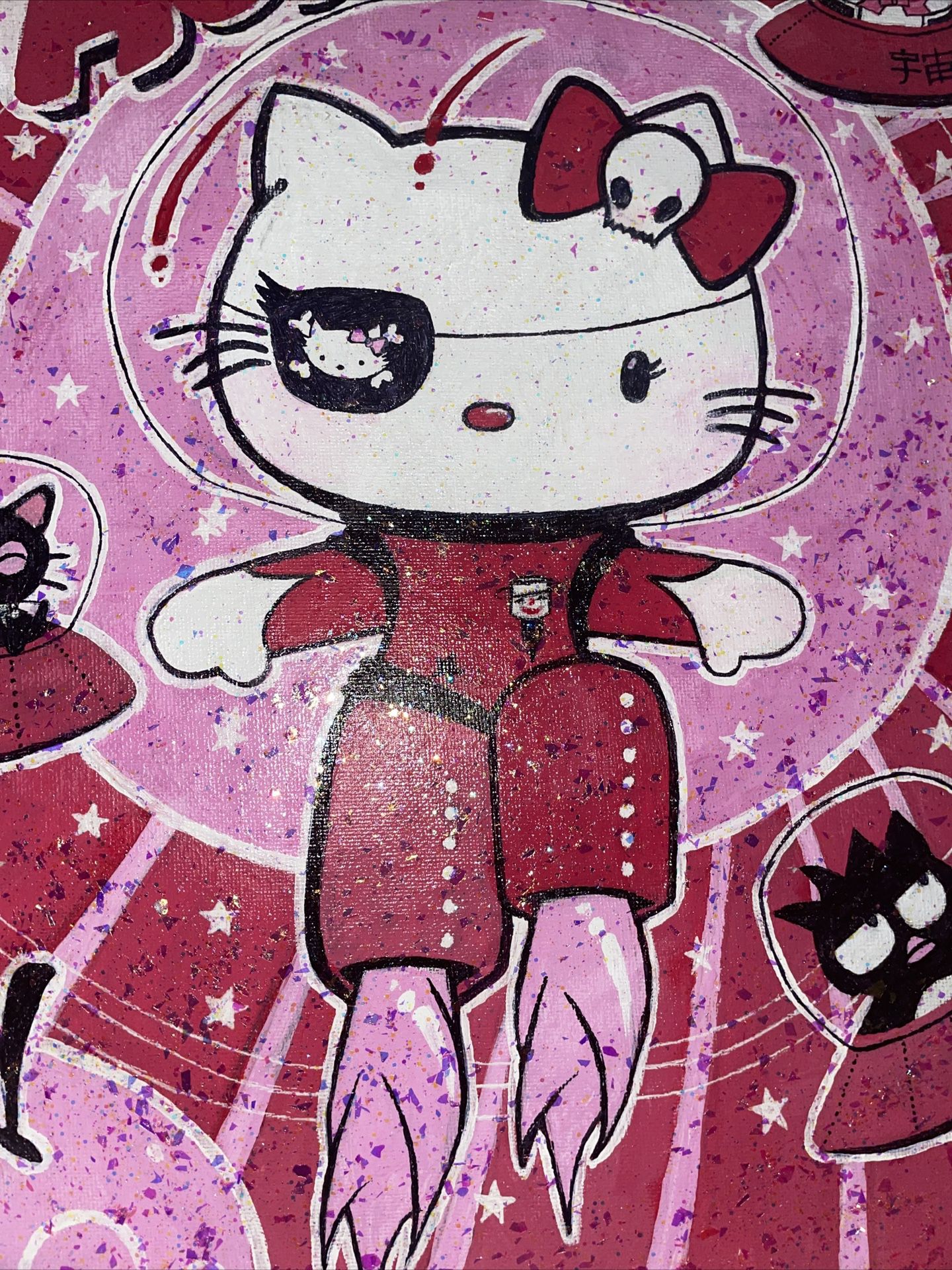 Handmade Astro Hello Kitty Painting