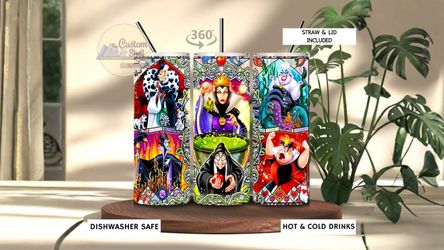 Female Villains 20 Oz Stainless Steel Tumbler (READ DESCRIPTION)