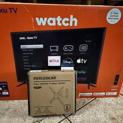 32’ Roku Tv W/ Wall Mount NEVER OPENED!