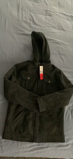 Dark Gray Hooded Jacket- Boys Youth L-14/16