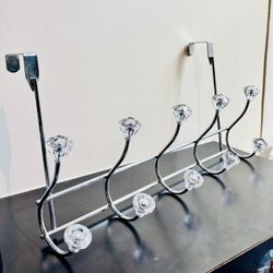 Over-the-Door 5 x 2 Hook Rack with Crystal Accents