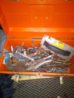 Tool box full of assorted tools