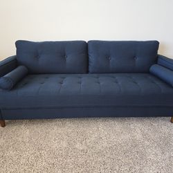 Tufted Navy Blue Sofa