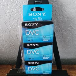Sony DVC Mini DV 60 Min LP 90 Sealed Blank Tapes Premium 3-Pack New DVM60PRR/3