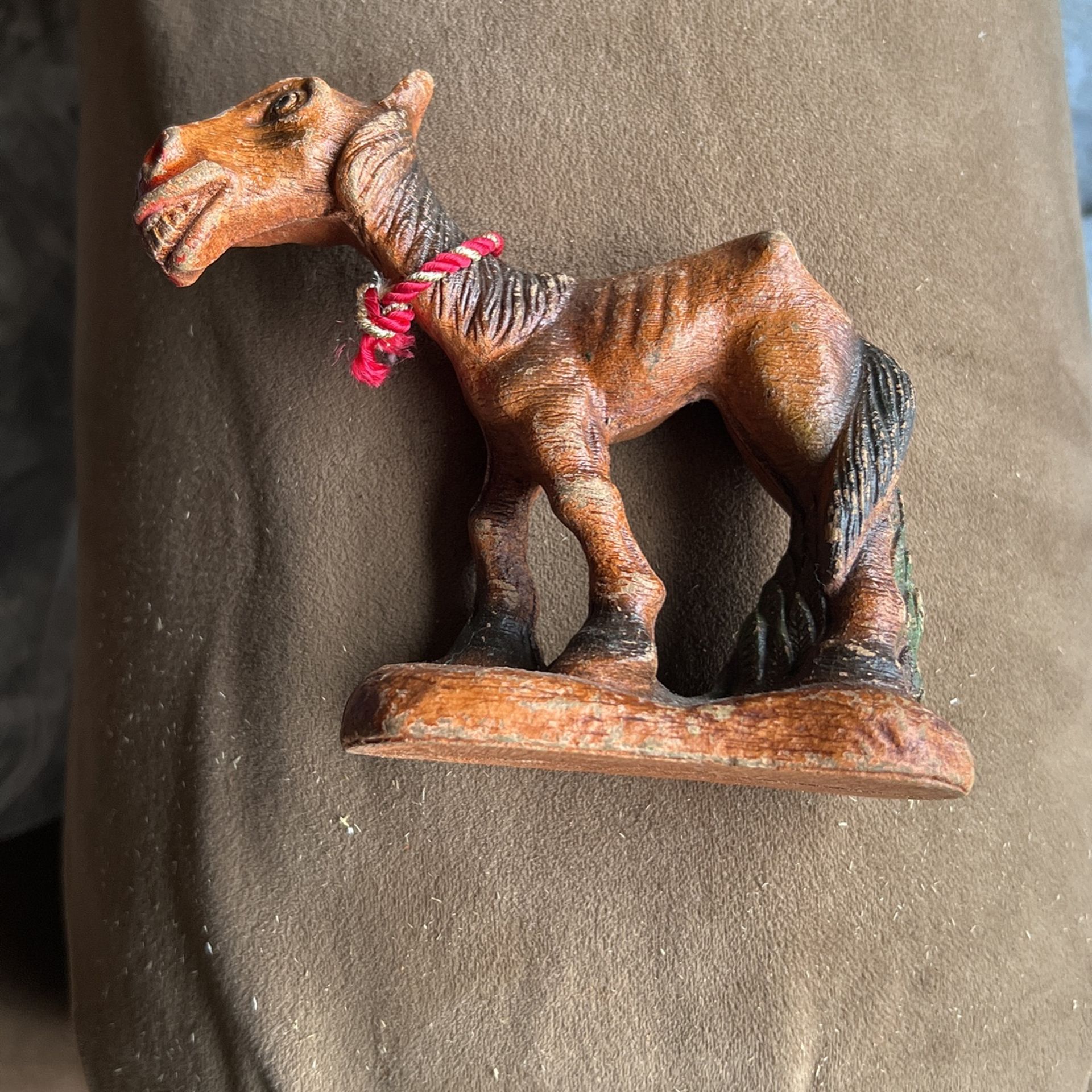 Antique Syroco Wood Rare Starving Horse