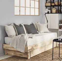 GLAMBERGET Extendable bed with storage - pine,