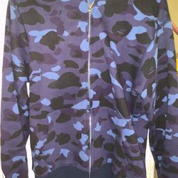 Blue BAPE Hoodie  Size Medium Asking $150 No Refunds Or Exchanges 