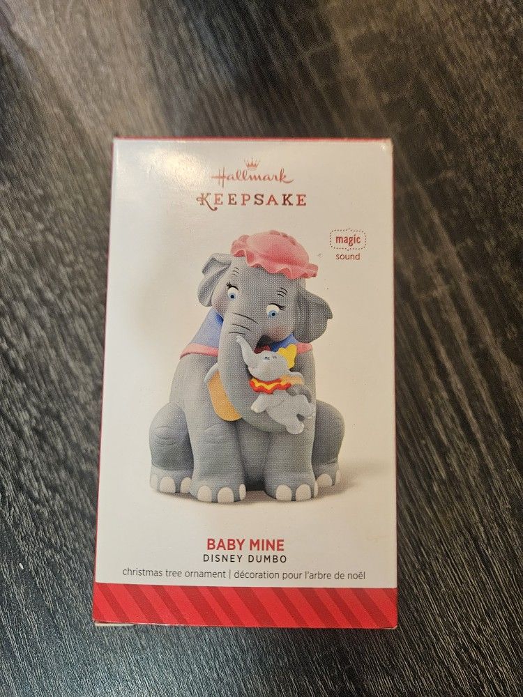 2014 Hallmark Magic Sound Keepsake Disney Dumbo Baby Mine Mrs Jumbo Christmas Ornament 