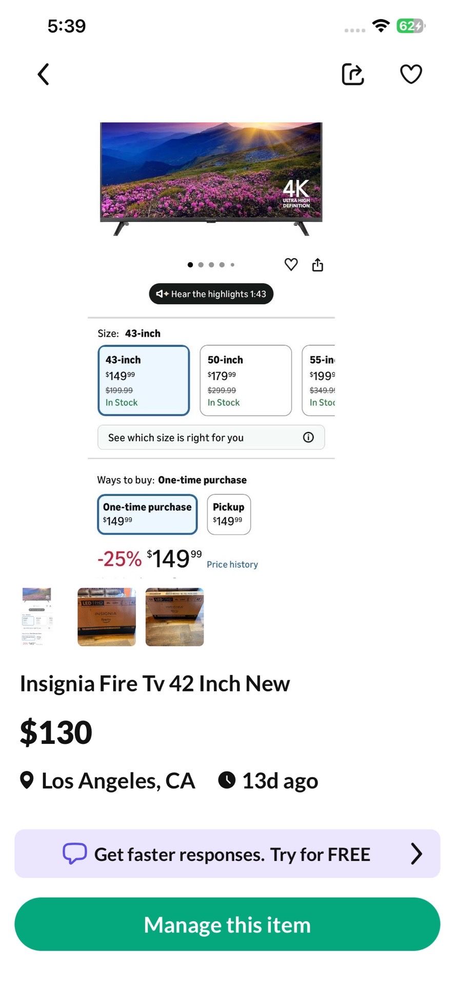 Insignia fire smart TV