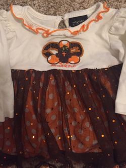 3-6M baby girl clothes thanksgiving dress onesie