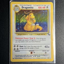 HOLO Dragonite 4/62 - Mint- HOLO RARE Fossil Pokemon Card