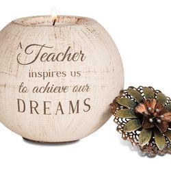 Brand New Light Your Way Terra Cotta Teacher Tea Light Candle Holder 