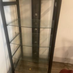 Glass TV Stand With 2 Side Stands 