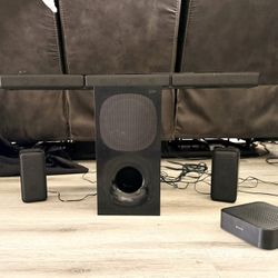 Sony Home Theater Speaker System w/ Subwoofer & Sound Bar – Works Great