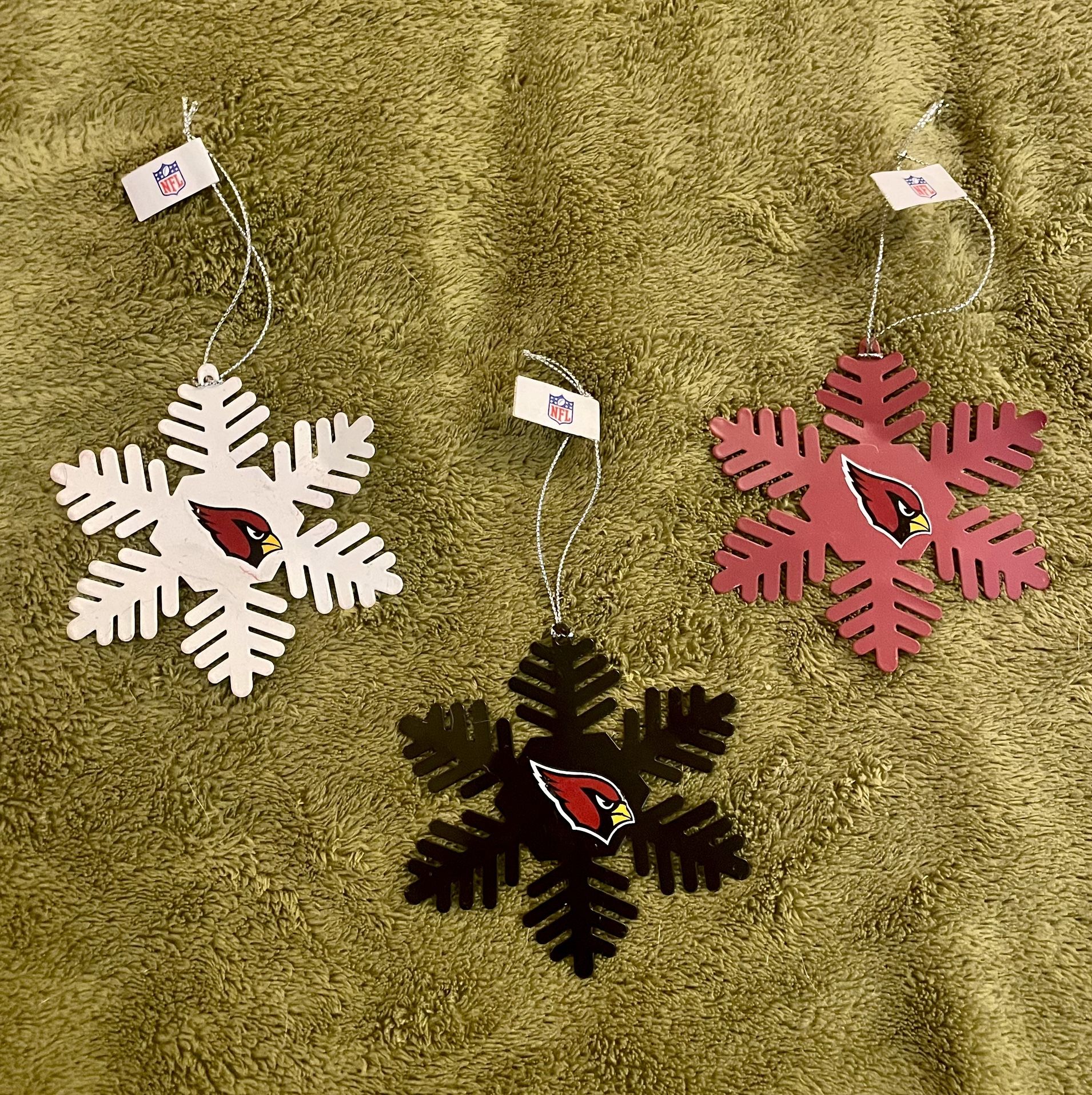 3 AZ Cardinals Christmas Tree Ornaments