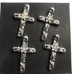 925 sterling silver Hawaiian plumeria cross Pendant 