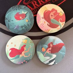 Home Decor Bundle – Disney Little Mermaid Coasters, Faux Flower, Gold Frame
