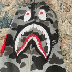 Bape Hoodie Gray Size L
