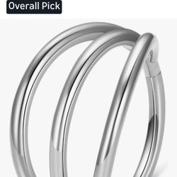 G23 Titanium Nose Hoop Rings, 16G Septum Clicker Nose Ring, Teardrop Heart Double Triple Nose Ring 6mm 8mm 10mm 12mm