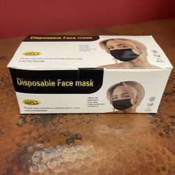 Disposable Face Mask - Black