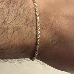 14k Rope Bracelet 7.5 Inches
