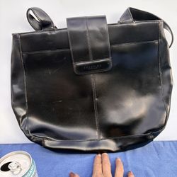 Kenneth Cole Reaction Black Shoulder Tote – Faux Leather Work Bag