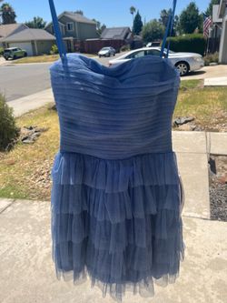 Darlin Juniors' Strapless Side-Shirred Tiered Glitter Mini Dress