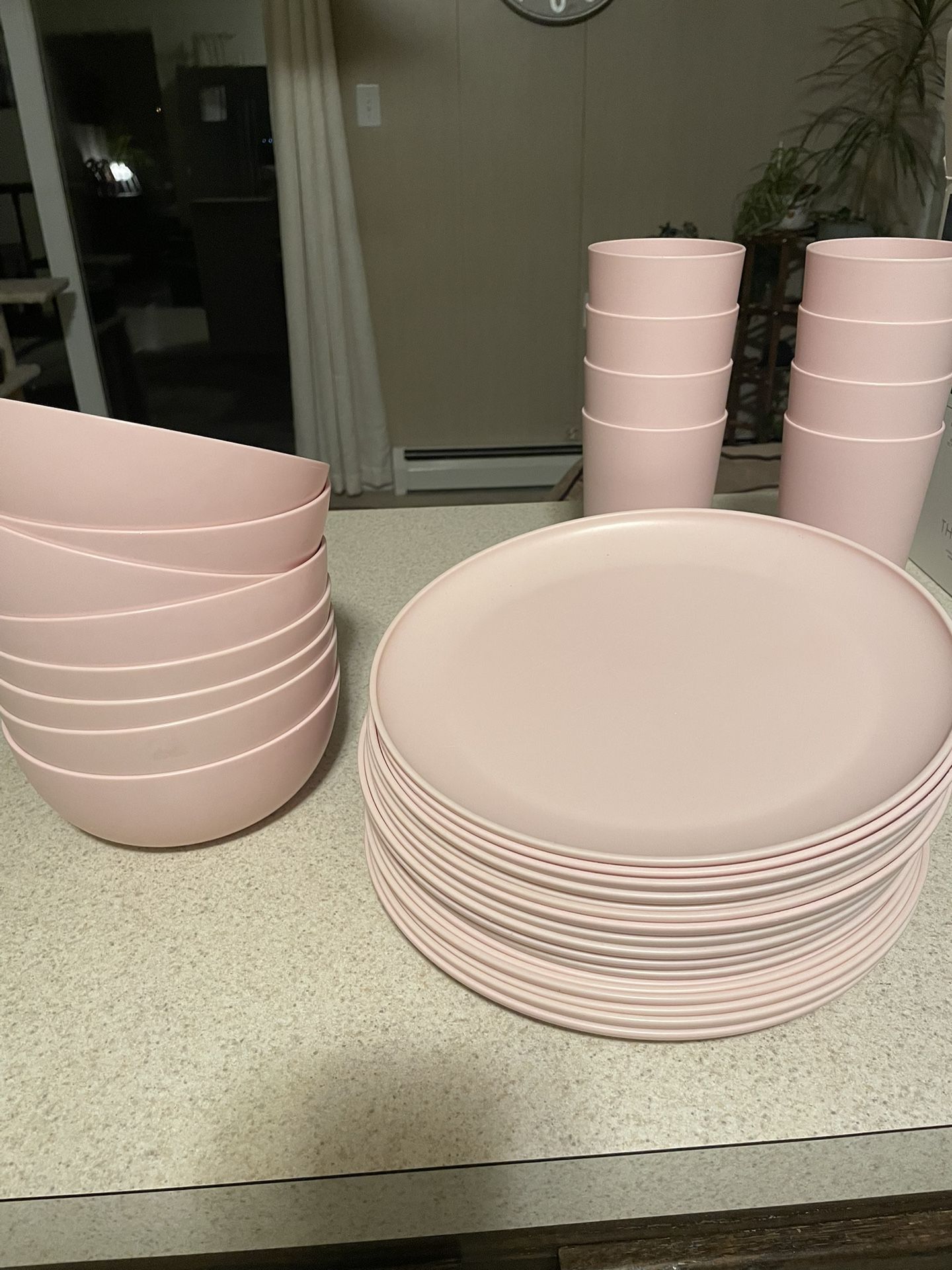 Lg Hard Plastic Dinnerware Set ( Great For bBQ's