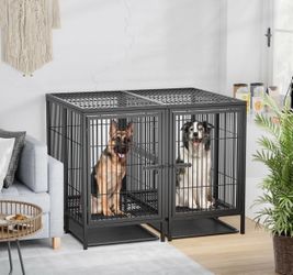 Large 52" Heavy-Duty Dividable Dog Kennel – Indestructible & Versatile