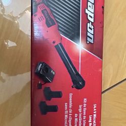 Snap On Long Neck Electric Ratchet 1/4 Drive With Charger & 2 Batteries 