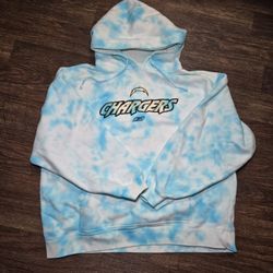 San Diego Chargers Tye Dye Hoodie Reebok Embroidered Size L 