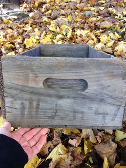 Antique Wooden Crate with handle grooves
