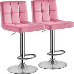 Modern Pink Bar Stools (Set of 2)