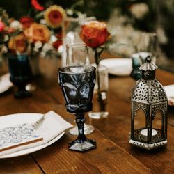 WORLD MARKET - Small Silver Latika Antique Zinc Tabletop Candle Lanterns