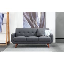 3-seat Modern Upholstered Sofa For Living Room With Round Arm