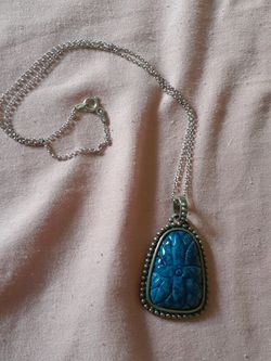 Sterling silver and blue turquoise pendant