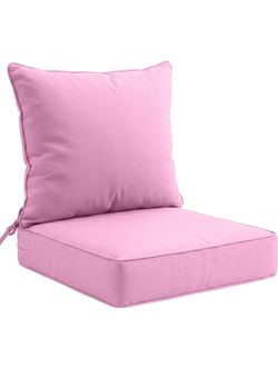 EAGLE PEAK Outdoor Deep Seat Patio Seat Cushion Set, 24 x 24 x 5 inch, 2-Piece Back Chair Cushion, 1 Pack, Pink