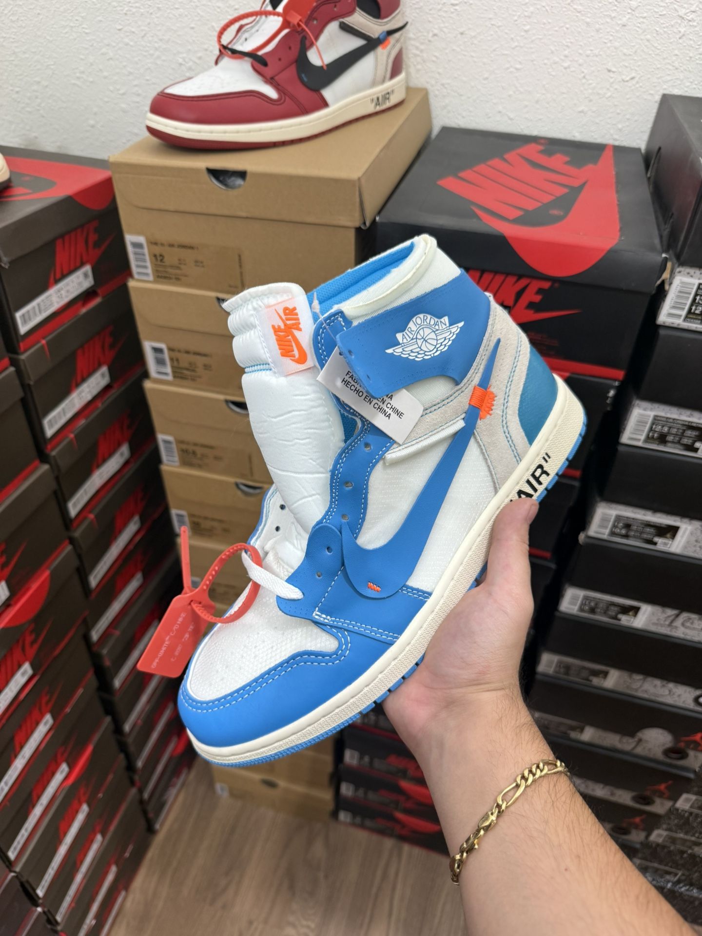 Aj1 High Nike Air Jordan 1 High Off White Unc blue Size 7,7.5,8,8.5,9,9.5,10,10.5,11,12