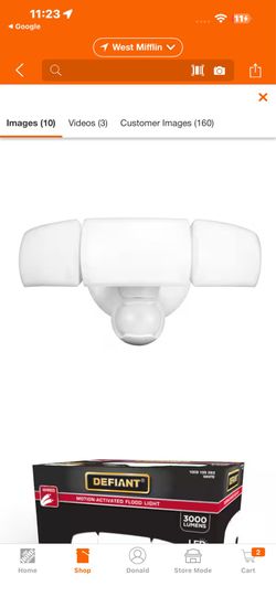 MaxDetect 240° White Motion Sensor Wired Outdoor 3-Head LED Security Flood Light 3000 Lumens