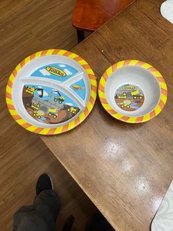 Tonka Kids Divided Plate & Bowl Set