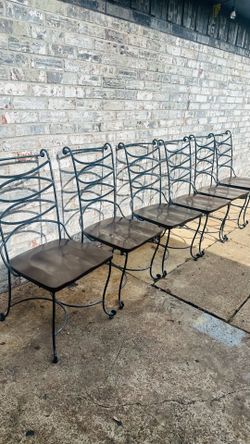 Set Of 6 Metal Dining Chairs