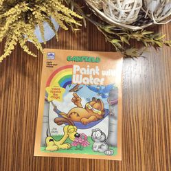 Garfield Giant Paint With Water Coloring Book Cartoon Vintage Book Unused  Not Used 1990 the Pink Room 20-01-08 